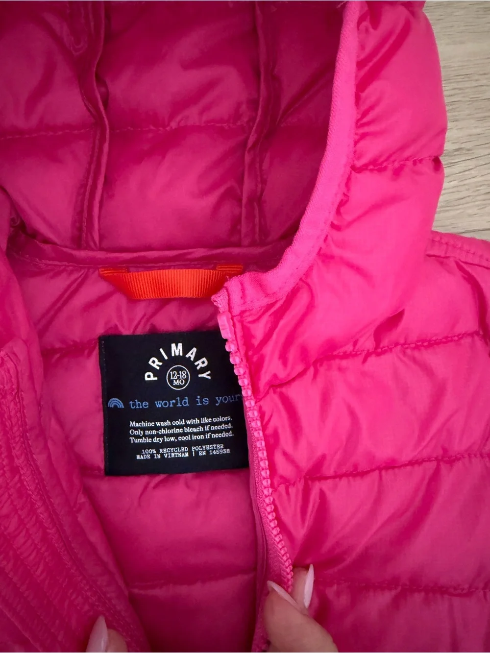 Primary Lightweight Puffer Jacket - Size 12-18 months